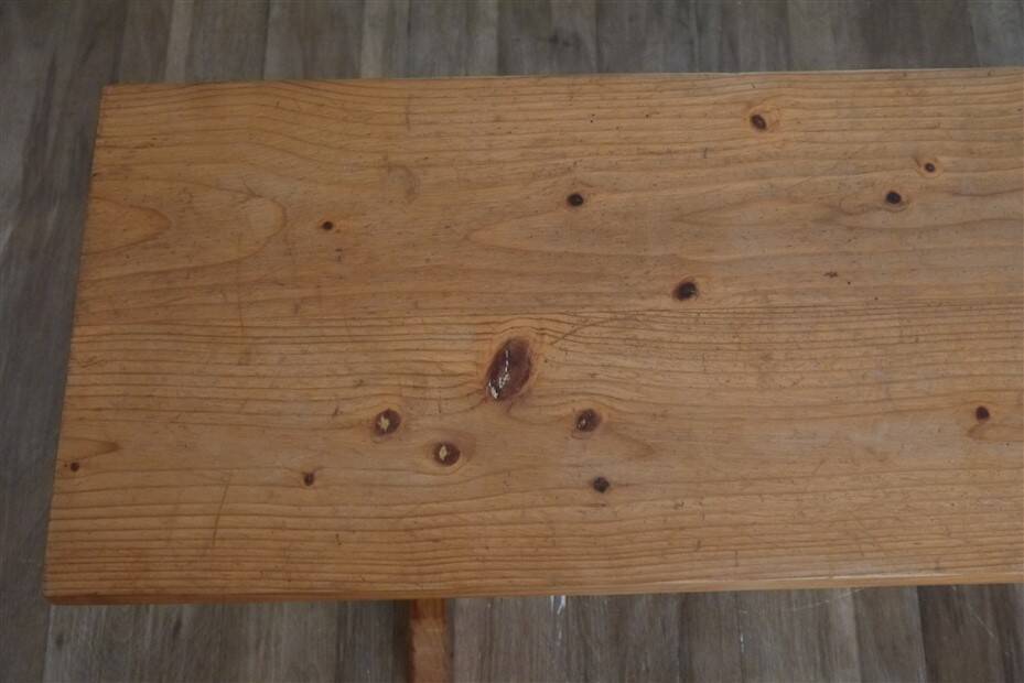 Vintage wood bench from the 1970s