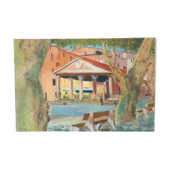 Tableau paysage village corse