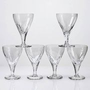 Service of 6 antique cut crystal glasses attributed to Moser, Bohemia circa.