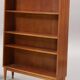 Vintage teak bookcase several adjustable levels 1960 suede