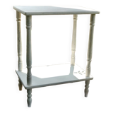 Vintage wooden side table with white patina