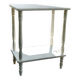 Table d’appoint bois vintage patine blanche
