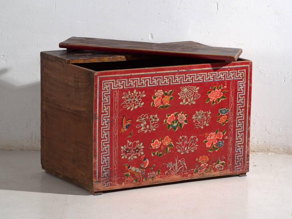 Antique Chinese painted pine chest – China, circa 1930