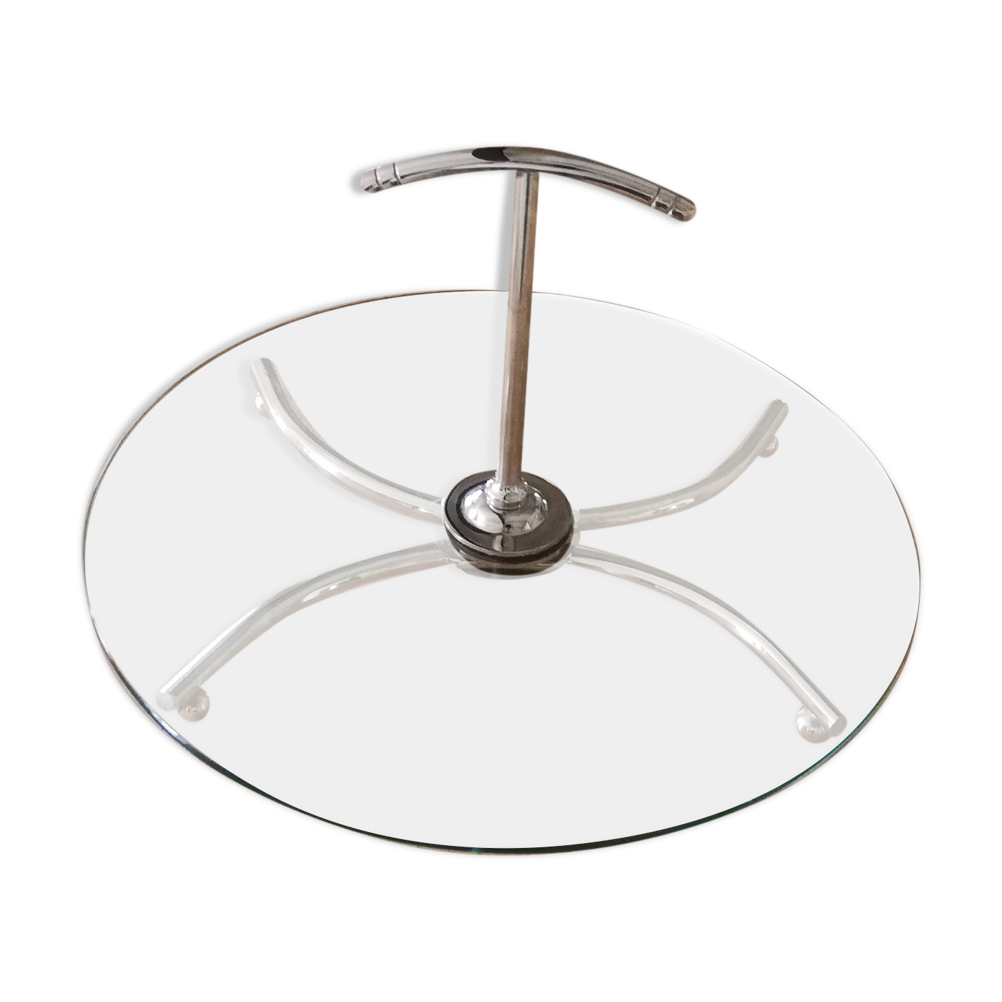 Contemporary glass and steel cheese platter
