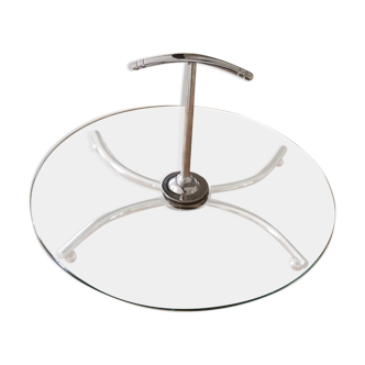 Contemporary glass and steel cheese platter