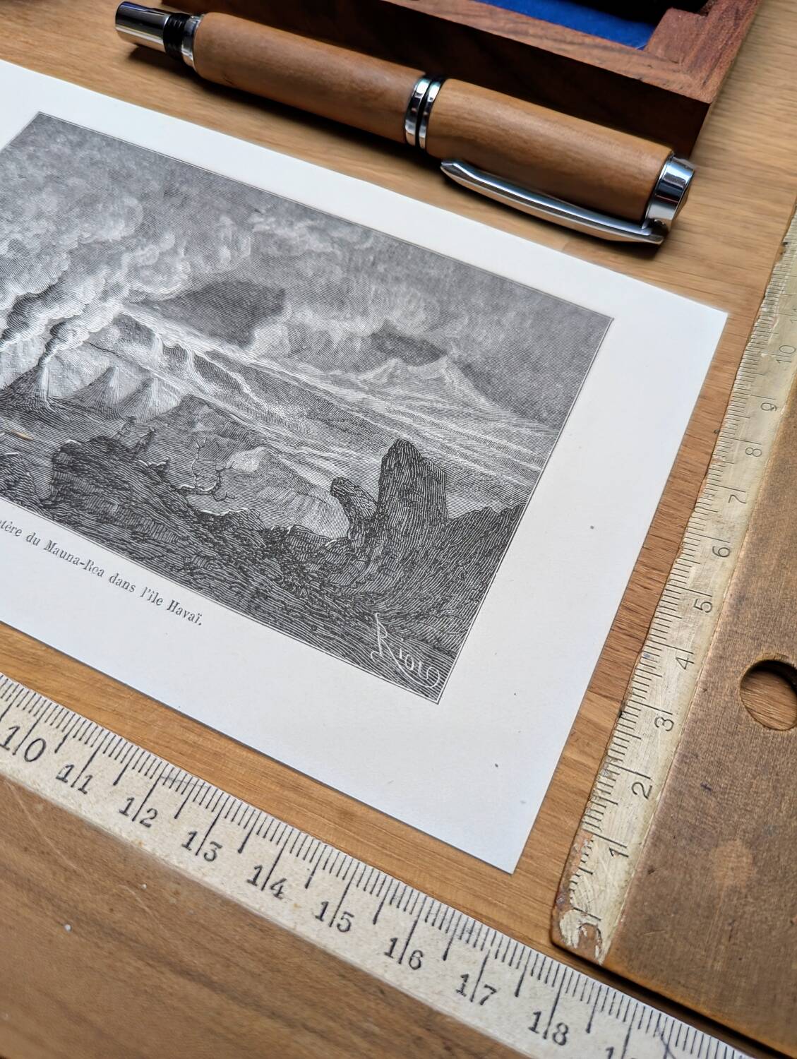 Printed in 1868, Mauna Loa, Hawaii.