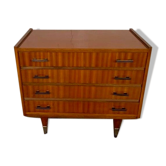 Vintage chest of drawers with 4 drawers handles bakelite feet spindle year 1960