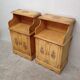 Paire de meubles vintage en bois décor floral