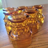 Set of 6 vintage amber glasses, Italy