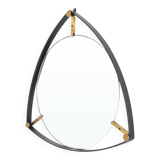 Vintage mirror with a metal and brass frame, 1950s.