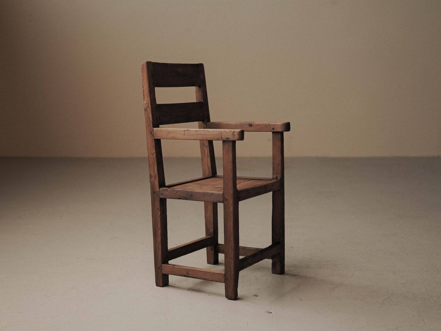 Mountain armchair in larch and pine, around 1900