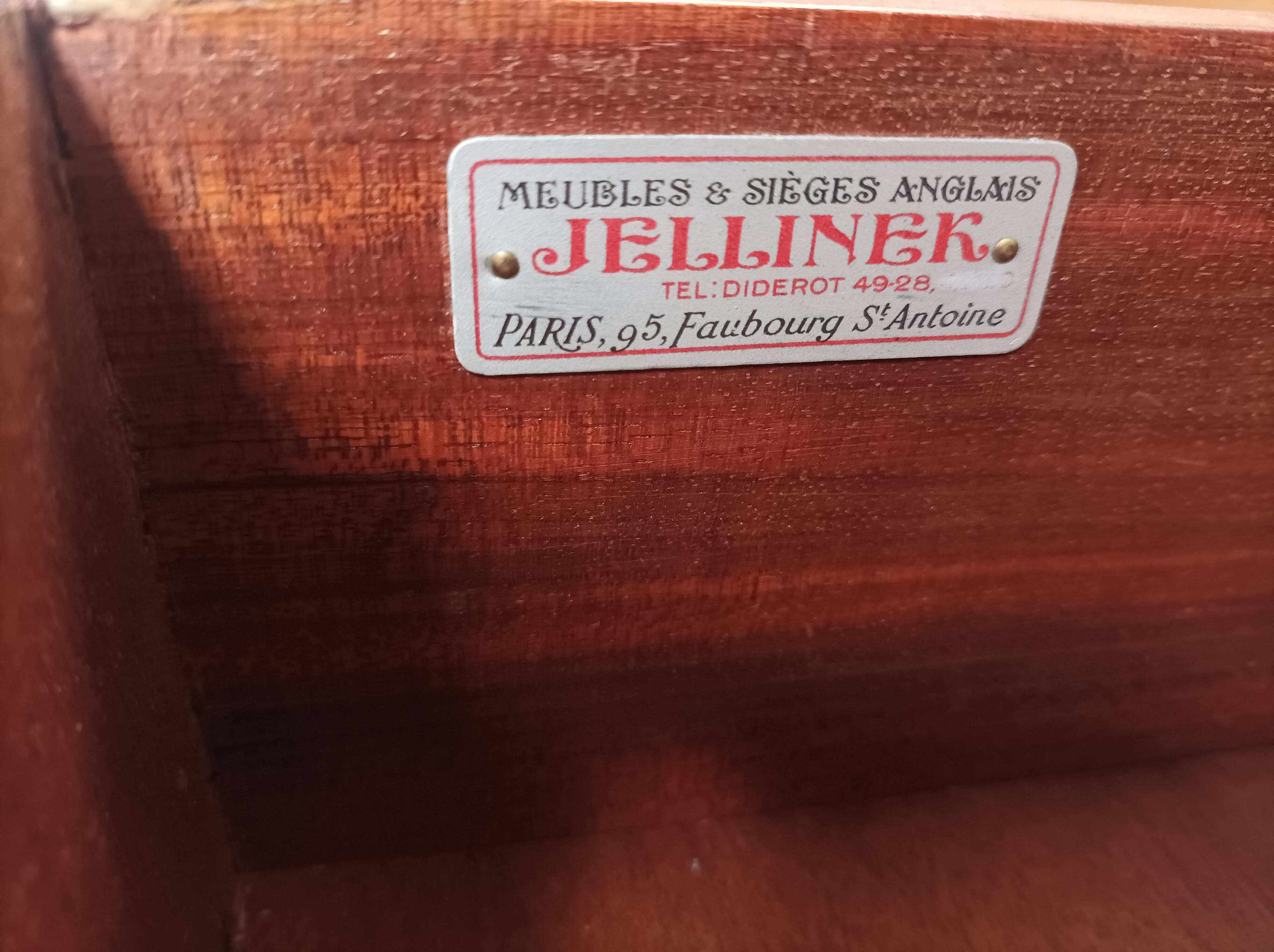 Chippendale mahogany bar cabinet Maison Jellinek in Faubourg Saint Antoine Paris