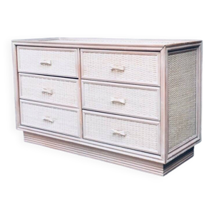 Washed Rattan Chest of - 1980s