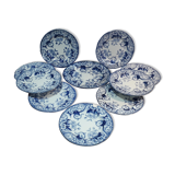 Flat plates and flat in CREIL Faïence and MONTEREAU model FLORA