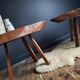 Brutalist tripod coffee tables, vintage furniture