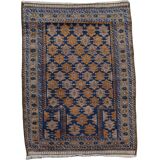 Orange and blue Persian rug 132×83 cm