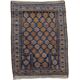 Tapis persan orange et bleu 132×83 cm