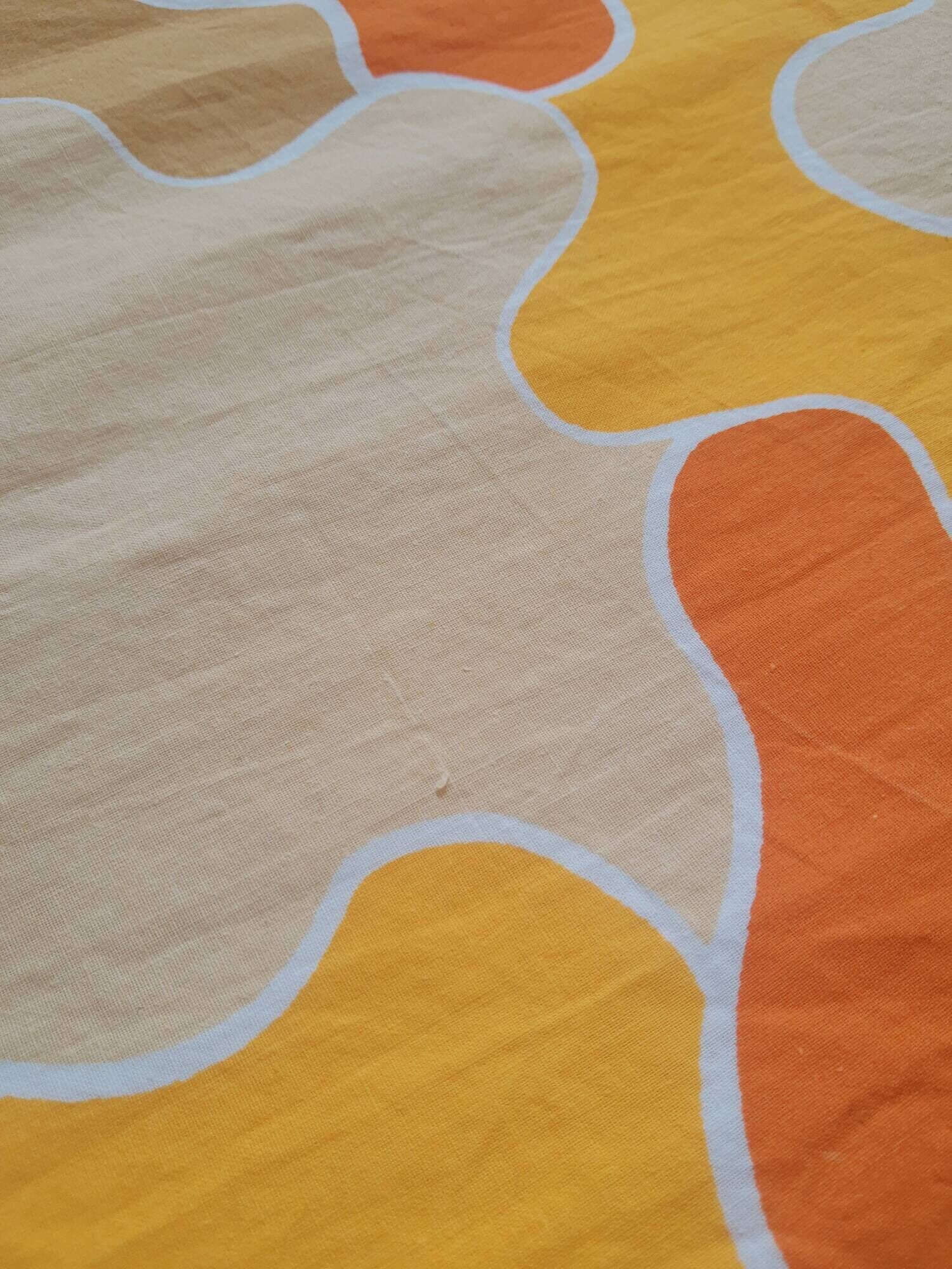 Sheet 2 people puzzle orange seventies 70s vintage