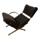 Tecno P40 chaise longue  , cuir noir