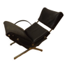 Tecno P40 chaise longue  , cuir noir