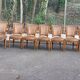 Set of 6 solid wood and velvet chairs in Louis XVI style.
