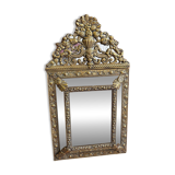 Napoleon III style mirror with gilt brass side panels