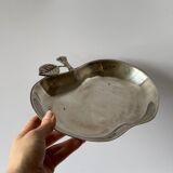 Vide poche pomme en métal argenté