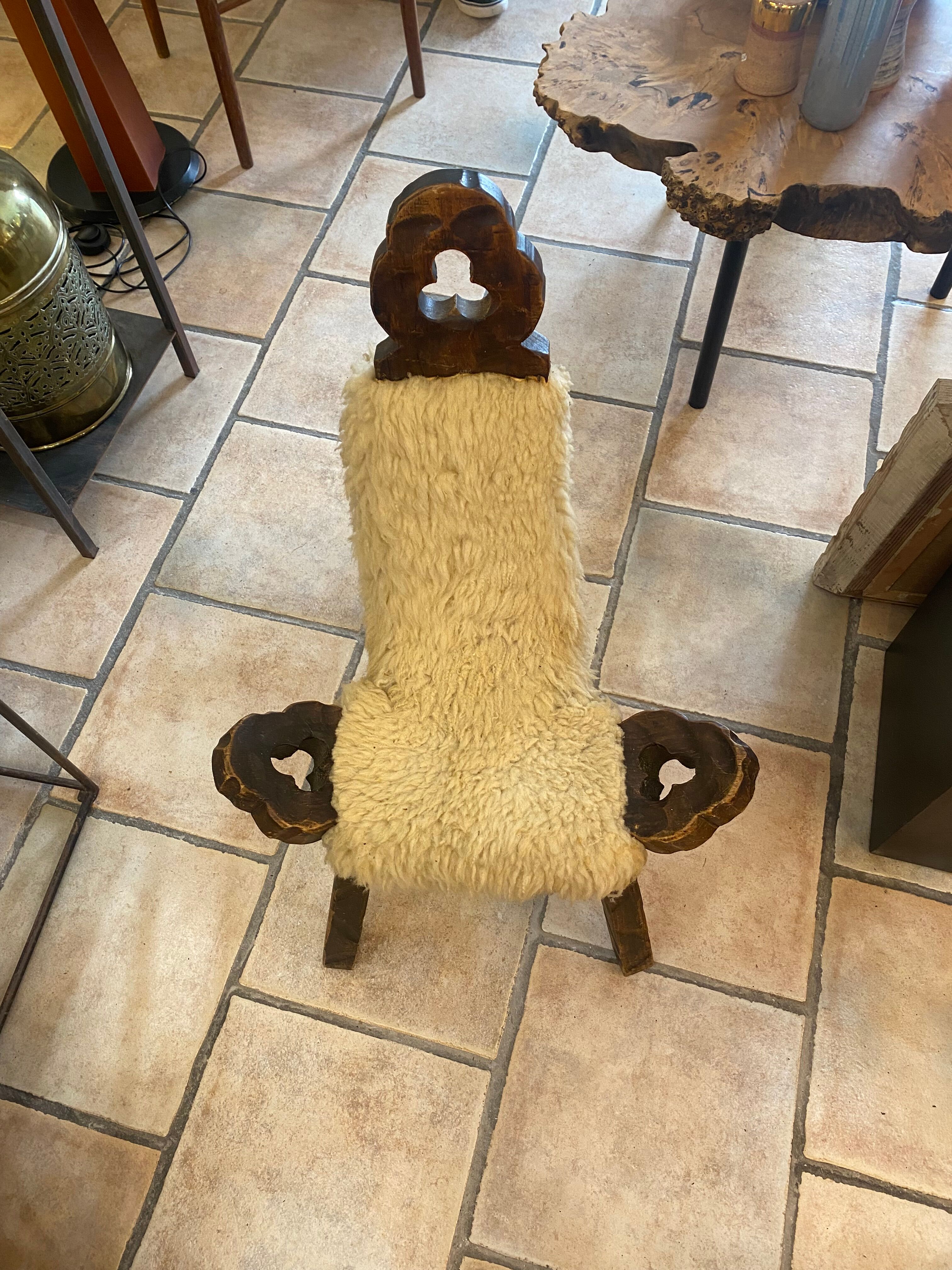 Brutalist tripod shepherd's chair