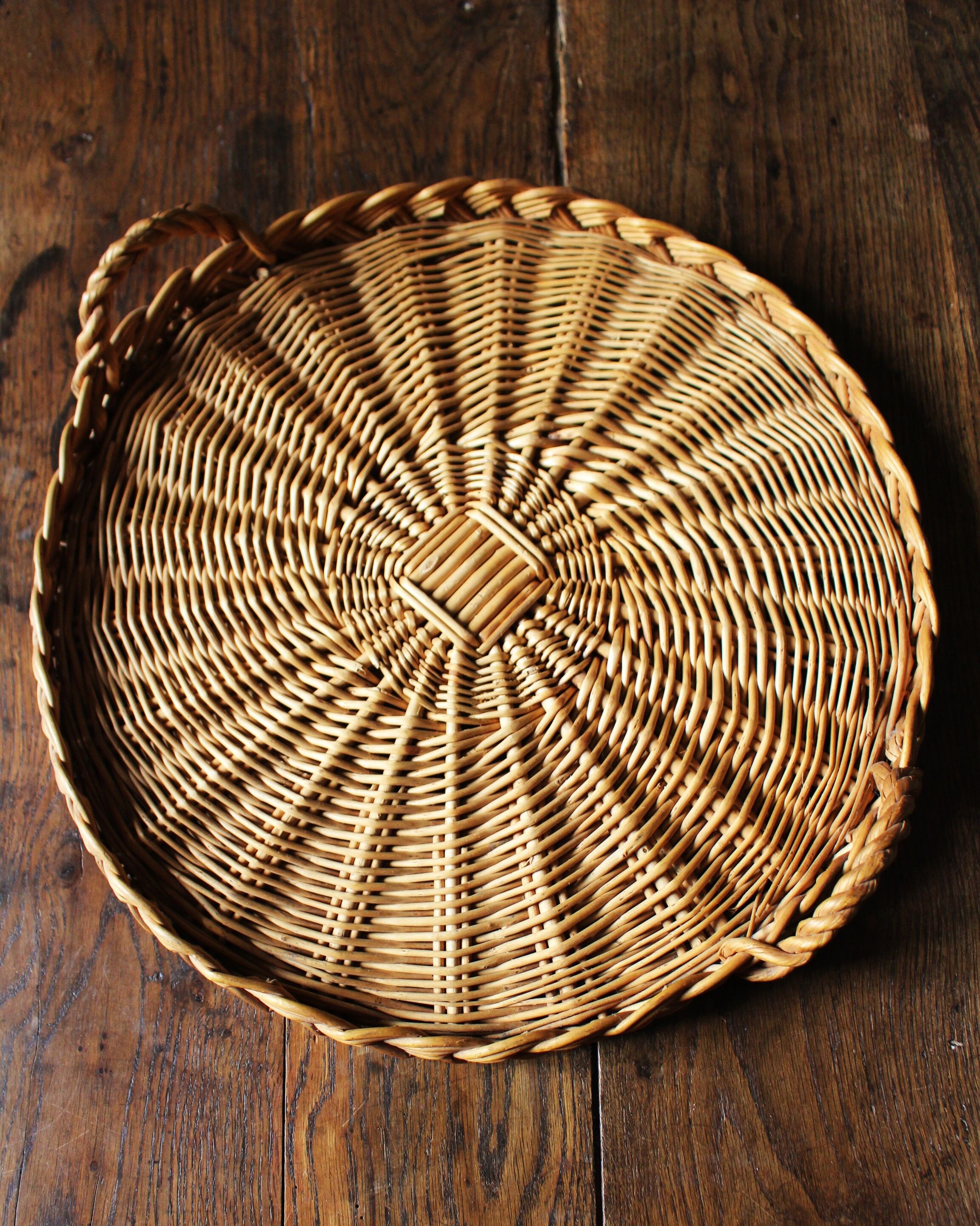 Plateau rond Osier two handles