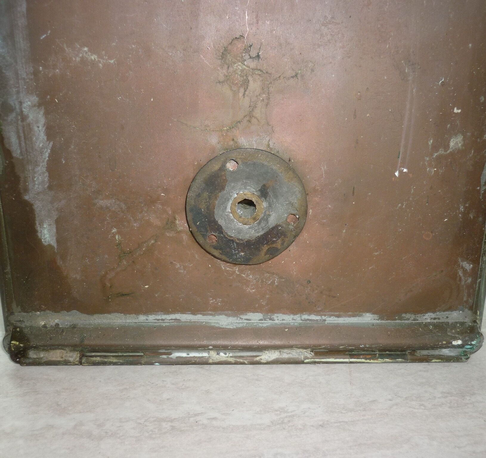 Ancient half-moon brass wall lantern