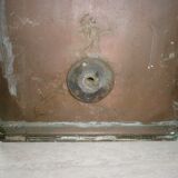 Ancient half-moon brass wall lantern