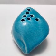 Teal Lacquered Ceramic Tulip Vase / Pen Holder by Giacomo Onestini for Ernestine Salerno