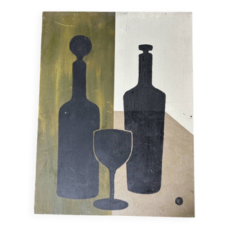 huile sur panneau double face