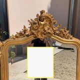 Napoleon iii beveled mirror in 19th century rocaille style, large model, in gilded wood