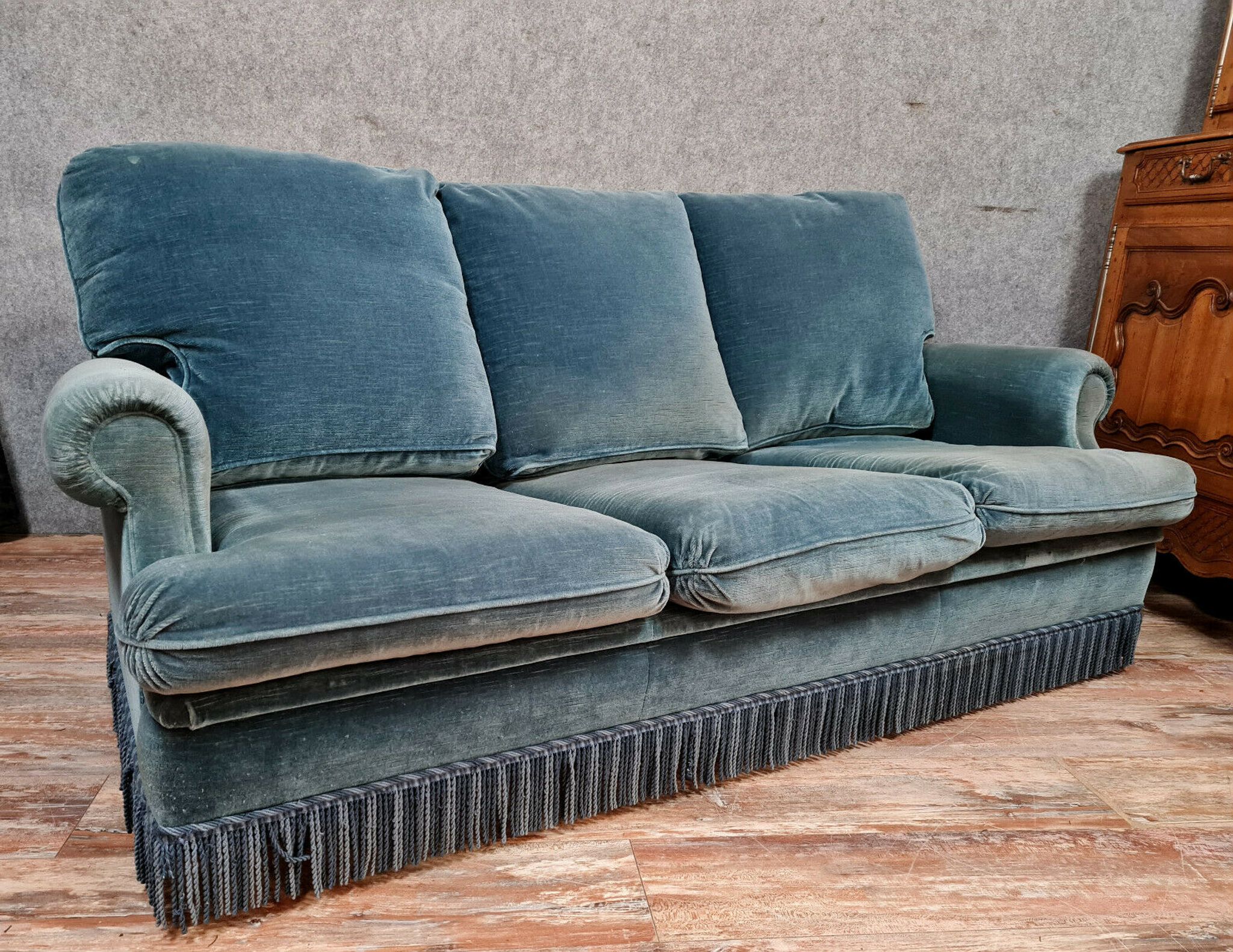 Design of the 70s by Jean Prevost exceptional velvet toad bench of genoa
