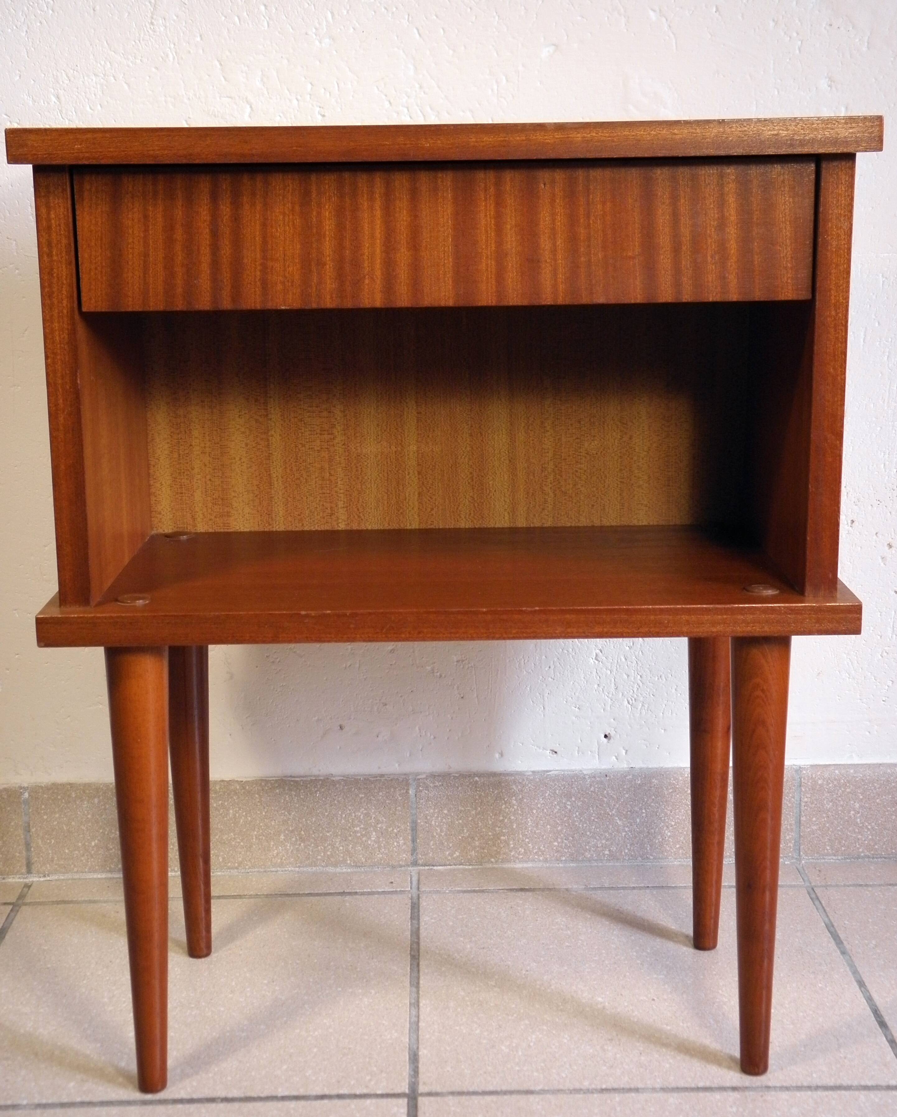 Bedside table with spindle feet 1960s - 1970s