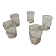 A set of five blown glass shooters