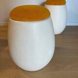 Paire de poufs/tabourets-coffre œufs Allibert