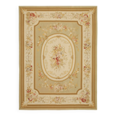 Handmade European Vintage Aubusson Kilim 272 cm x 362 cm