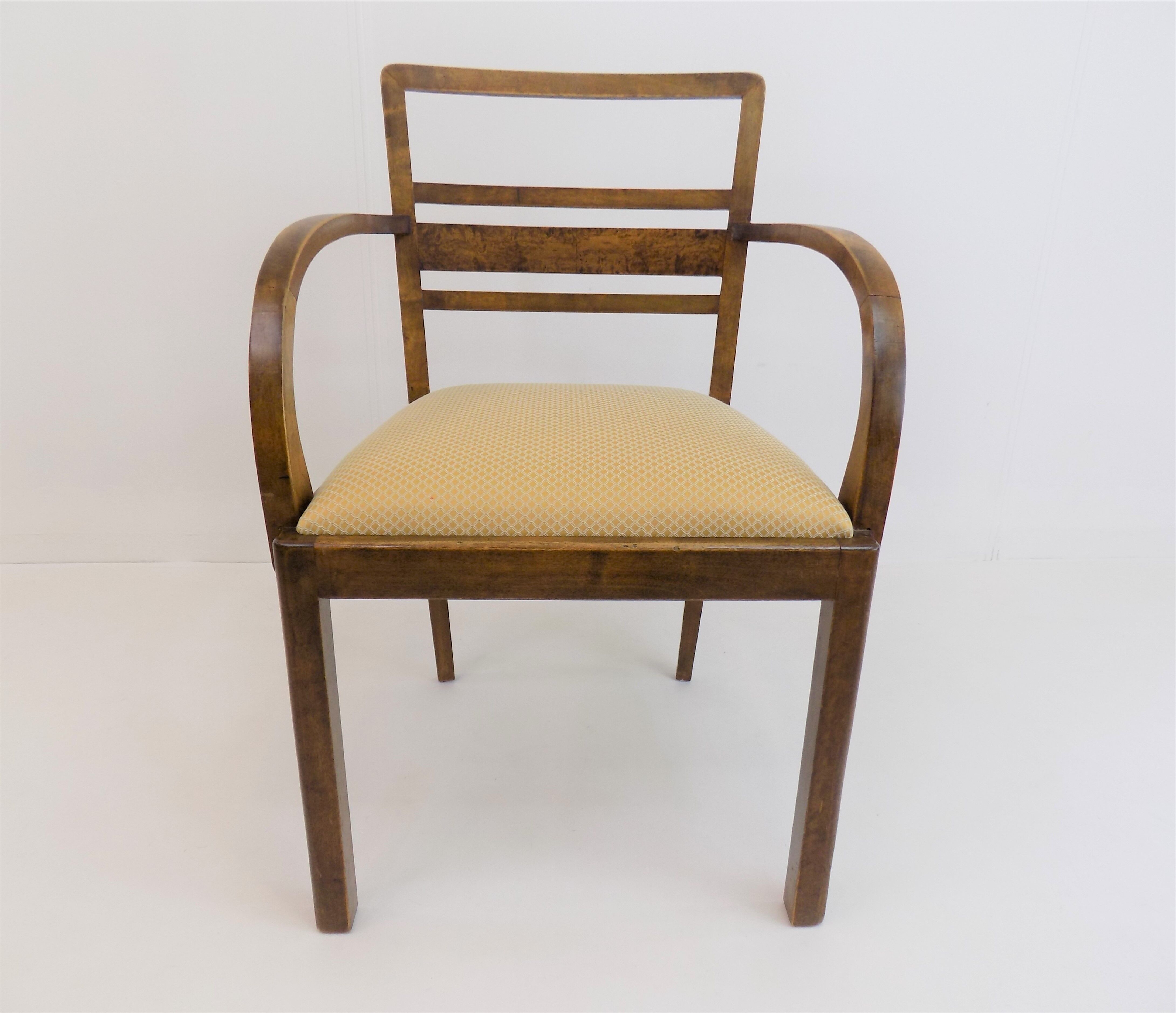 Set of 2 Art Deco chairs in birch burl