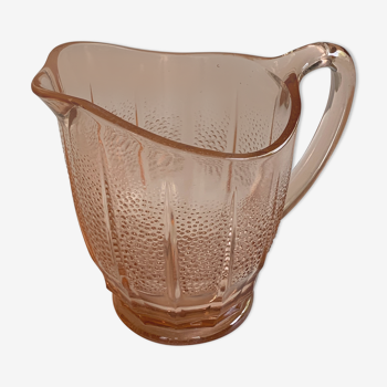 Vintage pitcher in pink glass