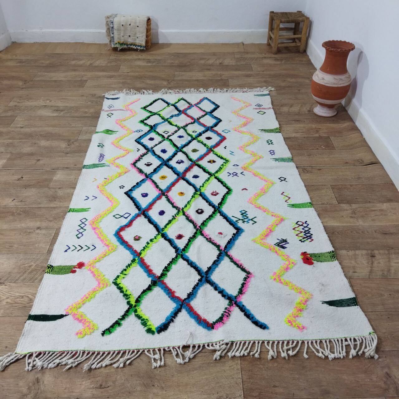 Handmade Moroccan Berber rug 222 x 128 cm