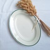 Green oval shallow dish Moulin des Loups