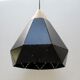 Two pendant lamps design black iron and light wood
