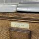 Bar counter in oak, zinc, and white marble from the early 20th century.