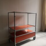 Serving industrial chrome metal wheeled library