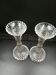 Pair of bamboo candlesticks in molded crystal