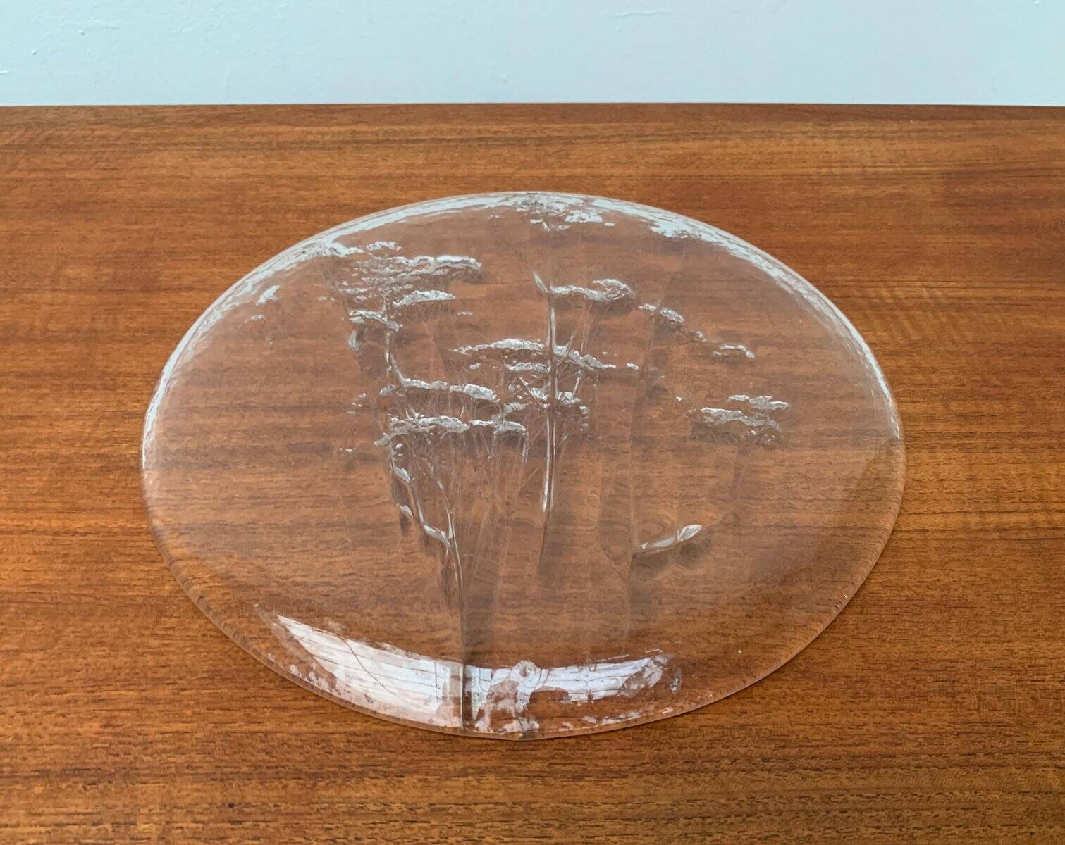 Large Finnish Glass Plate from the Mid-Century by Kaija Aarikka for Humppila