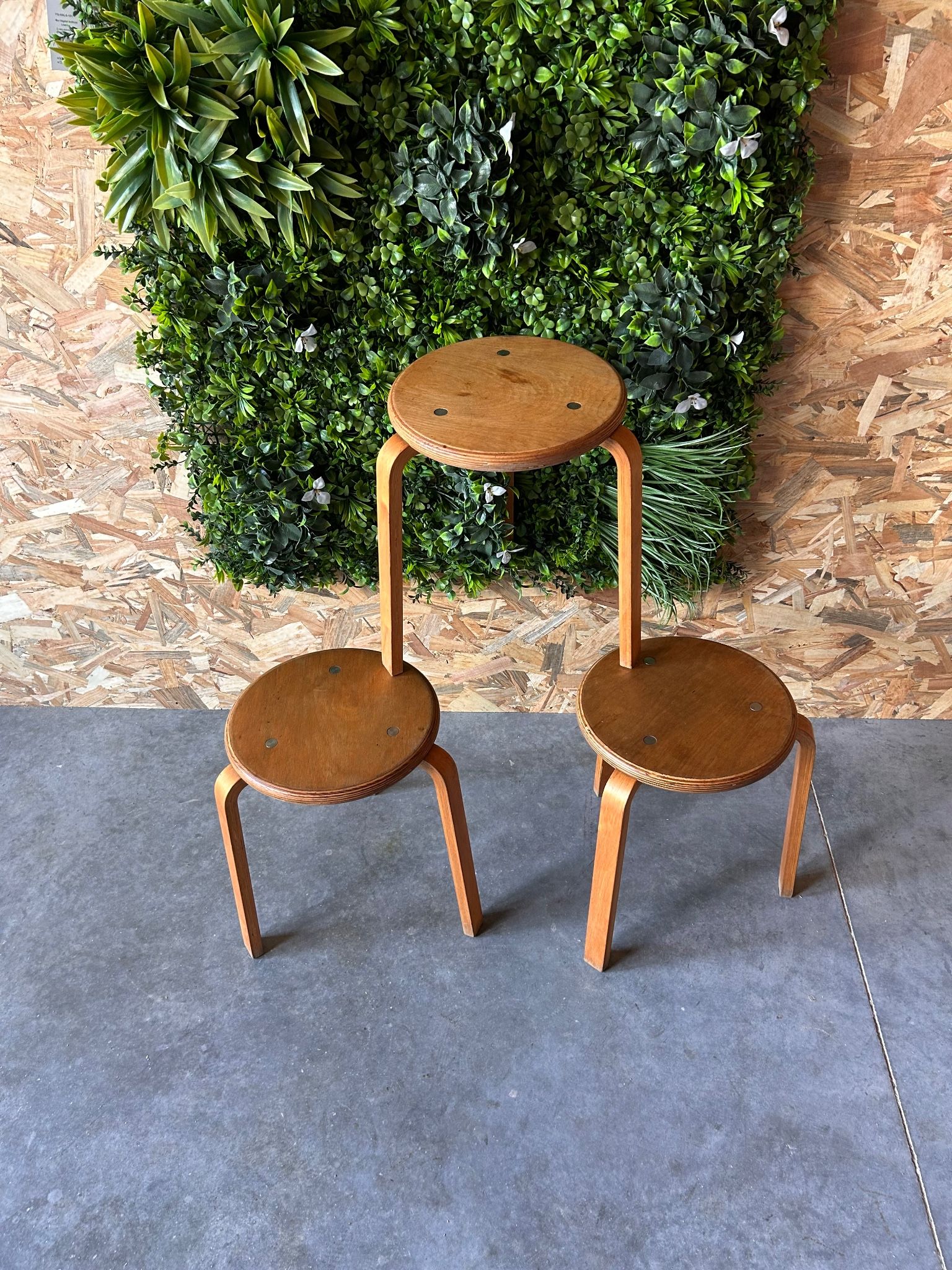 set of 3 Scandinavian stools