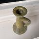 Hand candle holder stoneware